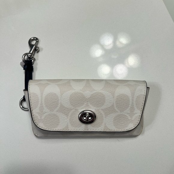 Coach Accessories - Coach Chalk Signature Turnlock Eyeglass or Sunglass case with Silver Hardware